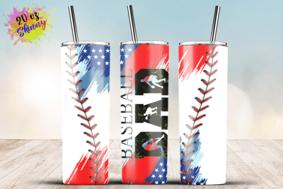 20oz American Flag Baseball Dad Tumbler: Graphics and Crafts for Real Publishing