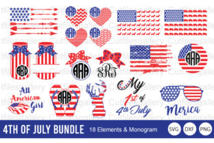 4th of July Bundle, America Flag Graphics