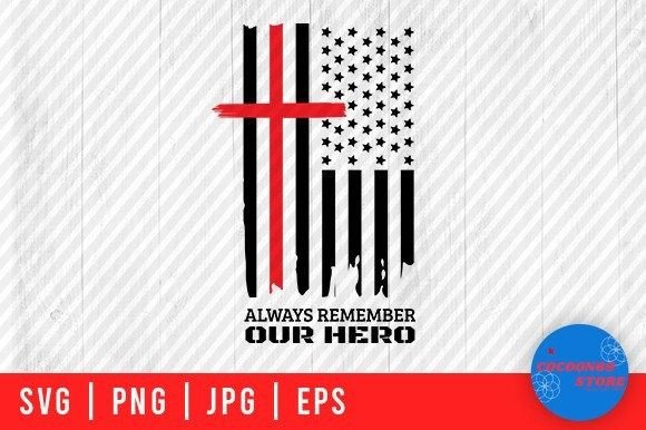 Always Remember, Cross on USA Flag Svg: Graphics for Crafts