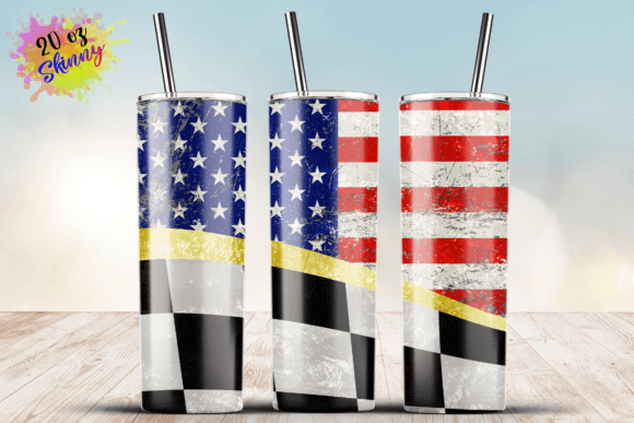 American Checkered Flag for 20oz Skinny