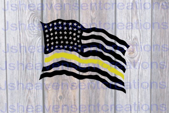 American Flag Yellow Line Svg Graphics