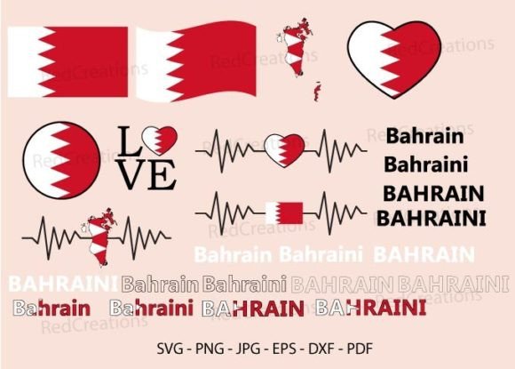 Bahrain Flag Svg Bundle: Graphics & Crafts