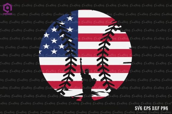 Baseball USA Flag 4th of July: Graphics & Crafts