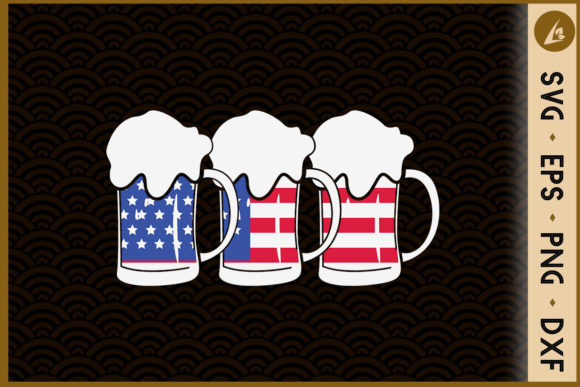 Beer American Flag 4th of July Merica US Graphics
