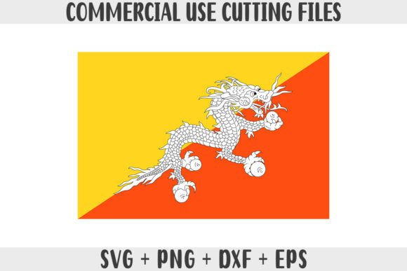 Bhutan Flag SVG Original Colors Graphics