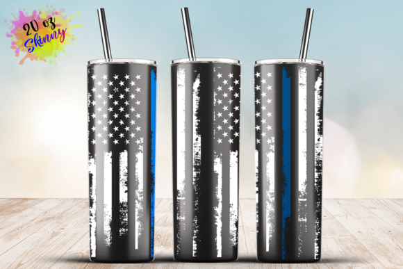 Blue Line Usa Thin Flag Full 20oz Wrap – Graphics & Crafts