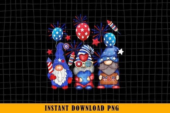 Cute Gnomes Patriotic American USA Flag Graphics