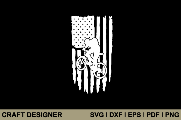 Cyclist American Flag Svg Printable File