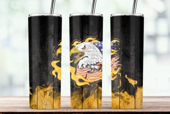 Eagle American Flag Sublimation Tumbler Graphics and Crafts