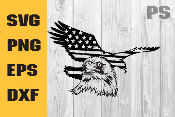 Eagle Through Flag Svg, Eagle with Flag