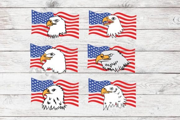 Eagle with USA Flag Svg Vector