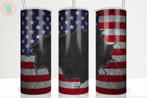 Grunge American Flag Tumbler Wrap: Graphics & Crafts