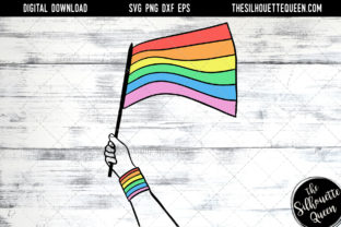 Hand Sketched Hand Holding Rainbow Flag Graphics and Crafts