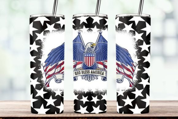 Happy 4th of July American Flag Eagle Graphics