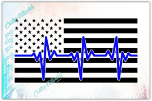 Heartbeat American Flag, Police: Graphics and Crafts