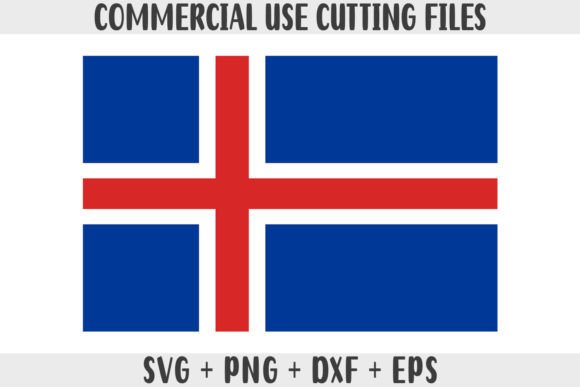 Iceland Flag SVG Original Colors Graphics