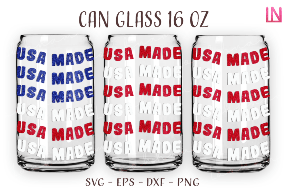 Made in USA American Flag Can Glass SVG: Graphics & Crafts