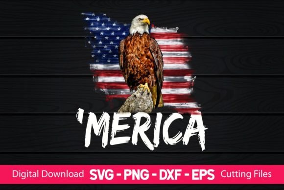 Merica Eagle American Flag Graphics and Crafts