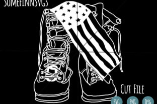 Military Boots American Flag Graphics for Crafts