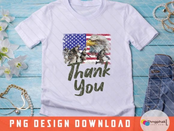 Patriotic American Flag Thank You Png: Graphics & Crafts