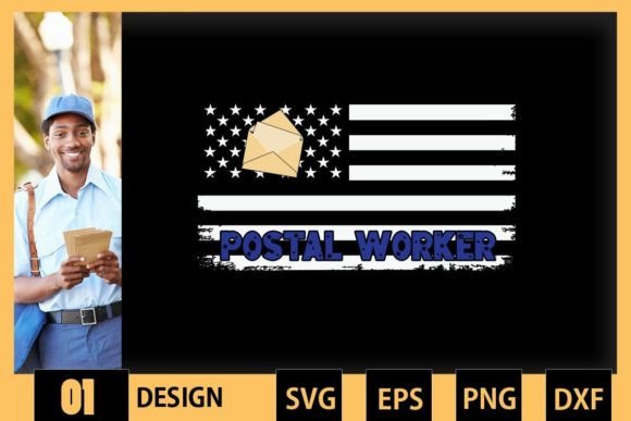 Post Office Postal Worker American Flag Graphics and Crafts