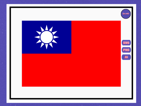 Taiwan Flag Graphics for Crafts Projects