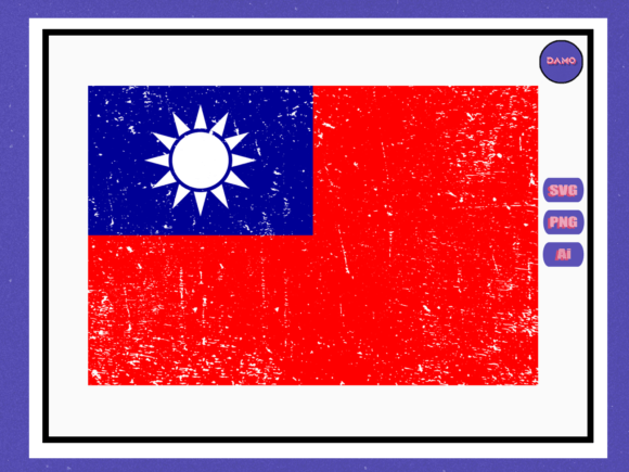 Taiwan Flag Vintage Graphics & Crafts