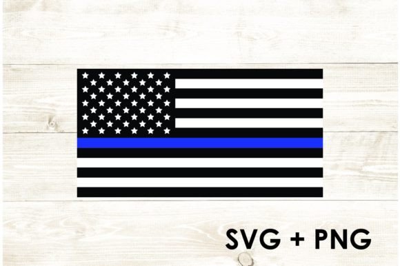 USA American Flag Blue Line Police