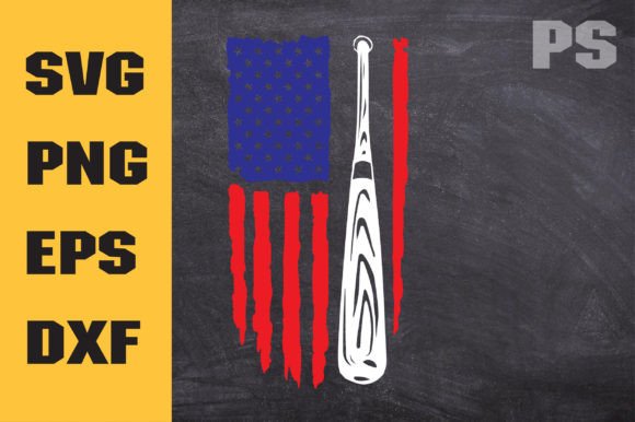 USA Baseball Flag Svg, Grunge Graphics & Crafts